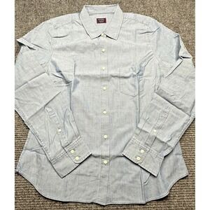 UNTUCKit Valori Shirt Womens 10 Blue Long Sleeve‎ Regular Fit Button Up Cotton